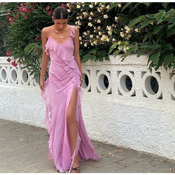 RARE!!! MANGO BLOGGER FAVE!!! Asymmetric Maxi Dress NWT - Picture 4 of 16